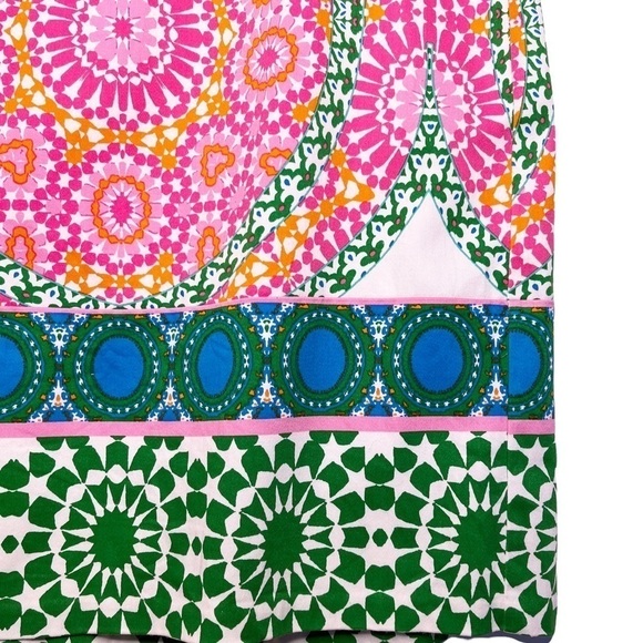 LONDON TIMES Mosaic Print Sleeveless Shift Dress Size 4 in Bright Pink Print - Picture 8 of 14